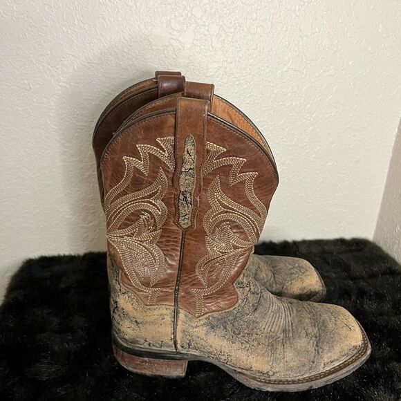Dan Post Harvey DP4905 Mens Brown Elephant Print Pull On Western Boots Size 8 D